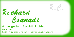 richard csanadi business card